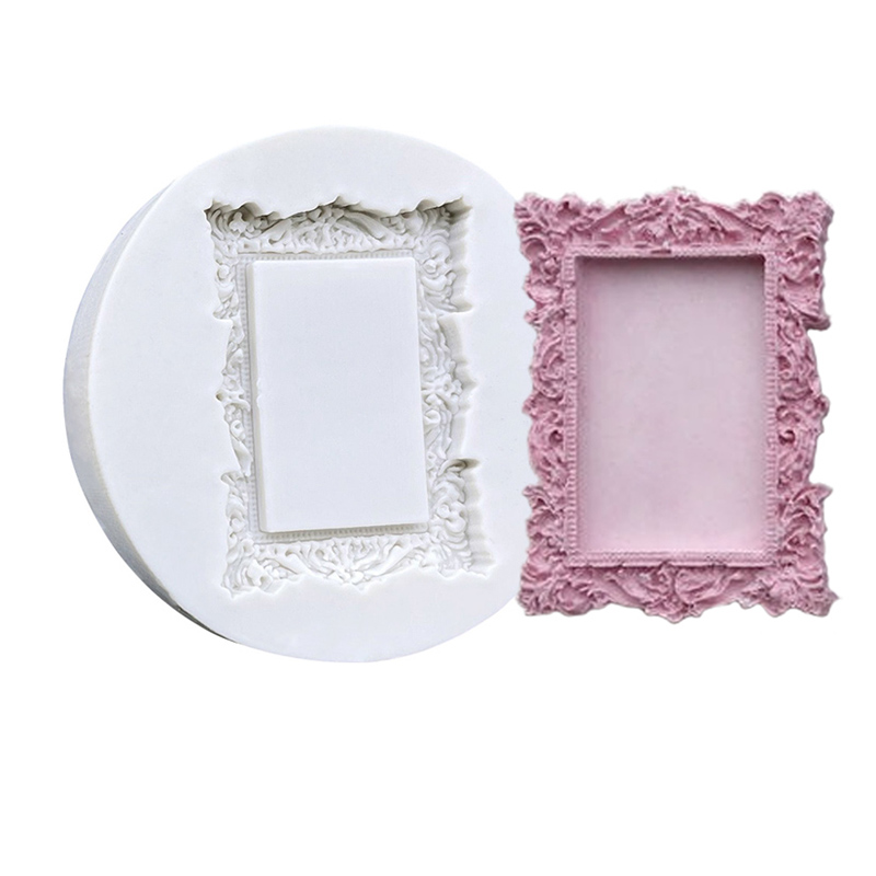 Photo Frame Mirror Silicone Mold Resin Tools Sugarcraft Cupcake Baking Mold Fondant Cake Decorating Tools: Yellow