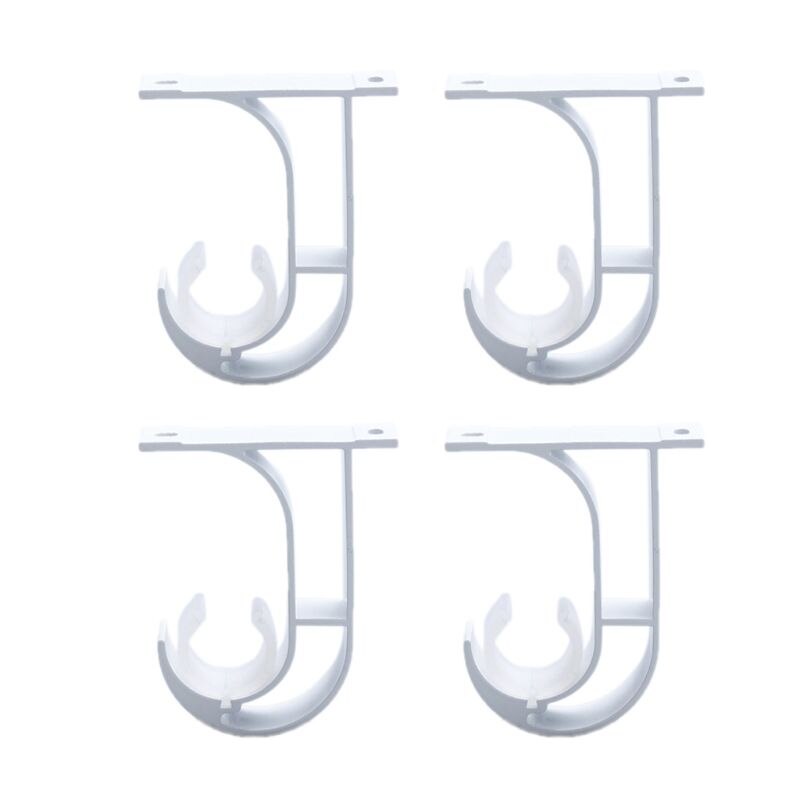 4pcs/set Iron Curtain Rod Brackets Roof Mounted Window Hardware Holder Hanger Supporter Home Decor Accessories: W