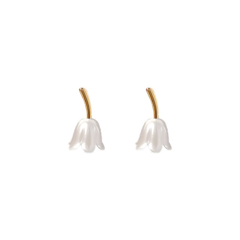 Huanzhi Vintage Elegante Jas Accessoires Metalen Shell Bloemen Dier Tulp Vlinder Broche Voor Vrouwen Partij Sieraden: K EARRING