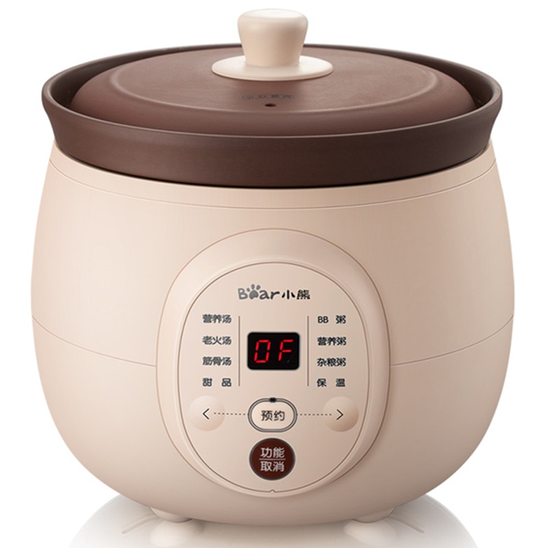 220V 2L Household Ceramic Electric Stewing Machine Automatic Slow Stewer Intelligent Multi Cooker Soup Porridge Dessert Cooker