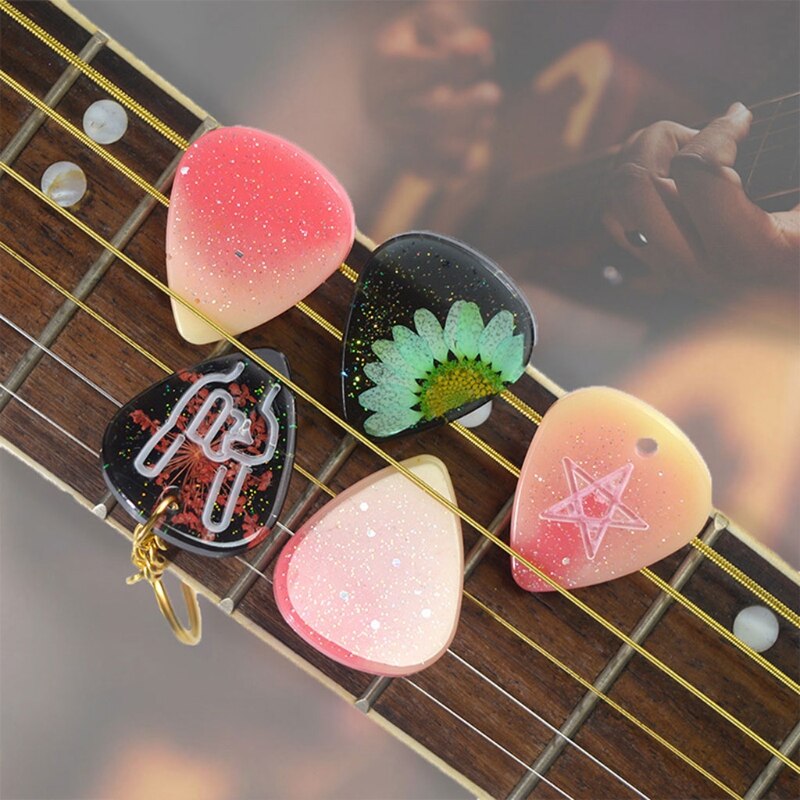 Plectres de guitare en résine époxy, moules plectres en Silicone, fabrication de bijoux pour bricolage, pendentif de clé