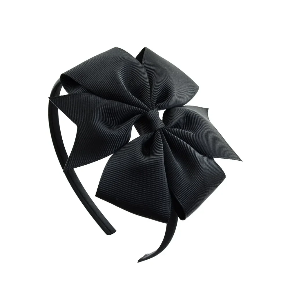 Diadema de flores grandes de 3,7 pulgadas, banda para el cabello para niñas, aro para el cabello hecho a mano sólido, cinta de grogrén, accesorios para el cabello,