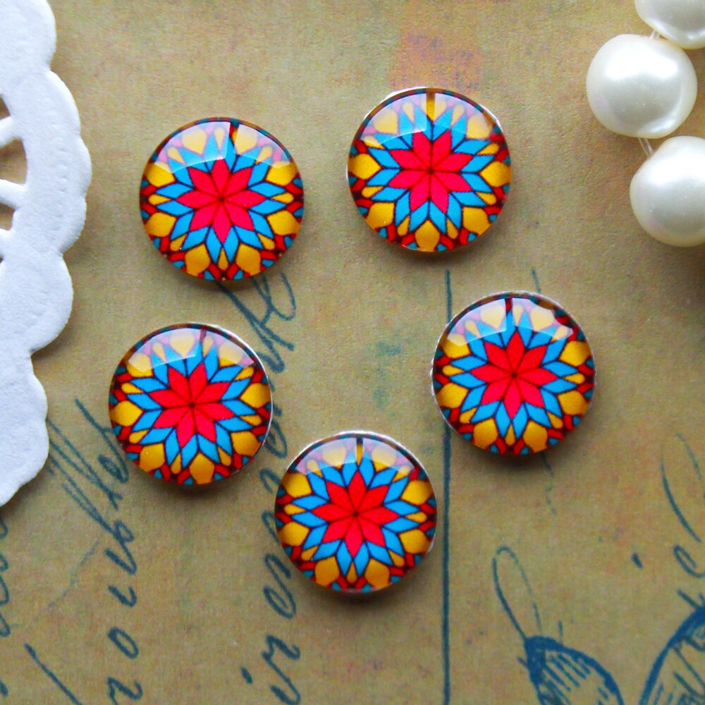 12mm 25mm 14mm 16mm 18mm 20mm Photo Glass Cabochons Round Cameo Set Handmade Settings Stone Flowers 29