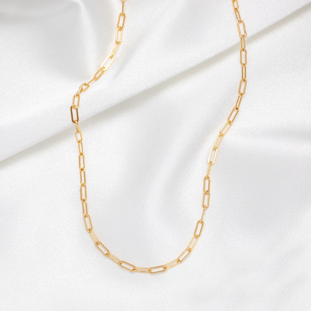 gold necklace Stainless Steel Link Chain Choker Necklaces For Women Delicate Simple Necklace Friends Jewelry necklace