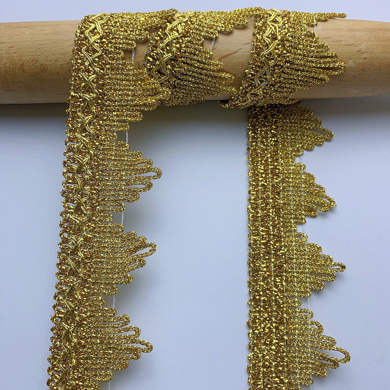 4m/13.12ft each bag golden silver lace trims big wide satin ribbons clothing curtain accessory handmade DIY sewing flower trim