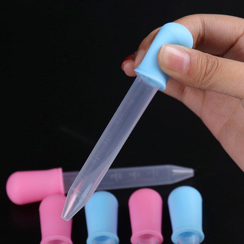 1pc 5ml klar silikone børn medicin foder dråber dimitteret pipette flydende mad dråber skole lab forsyninger