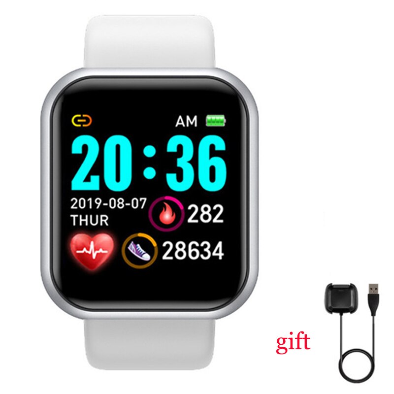 Smart Uhr P6 Frauen Blutdruck Monitor Fitness Tracker Sport Bluetooth Smartwatch D20 Pro Uhr für xiaomi apple PK i5: D20Pro White