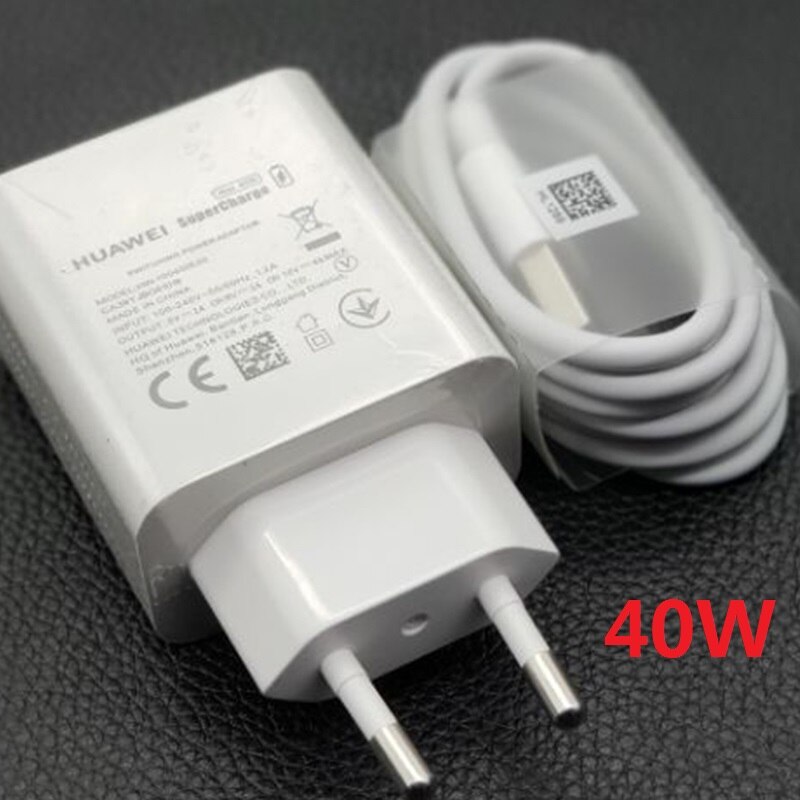 Huawei SuperCharge 40W Super Charger USB Type C Cable 5A Original Mate 30 20 X 10 9 P40 P30 P20 Pro Lite P10 Nova 7 6 5 Matepad: EU 40W 5A cable