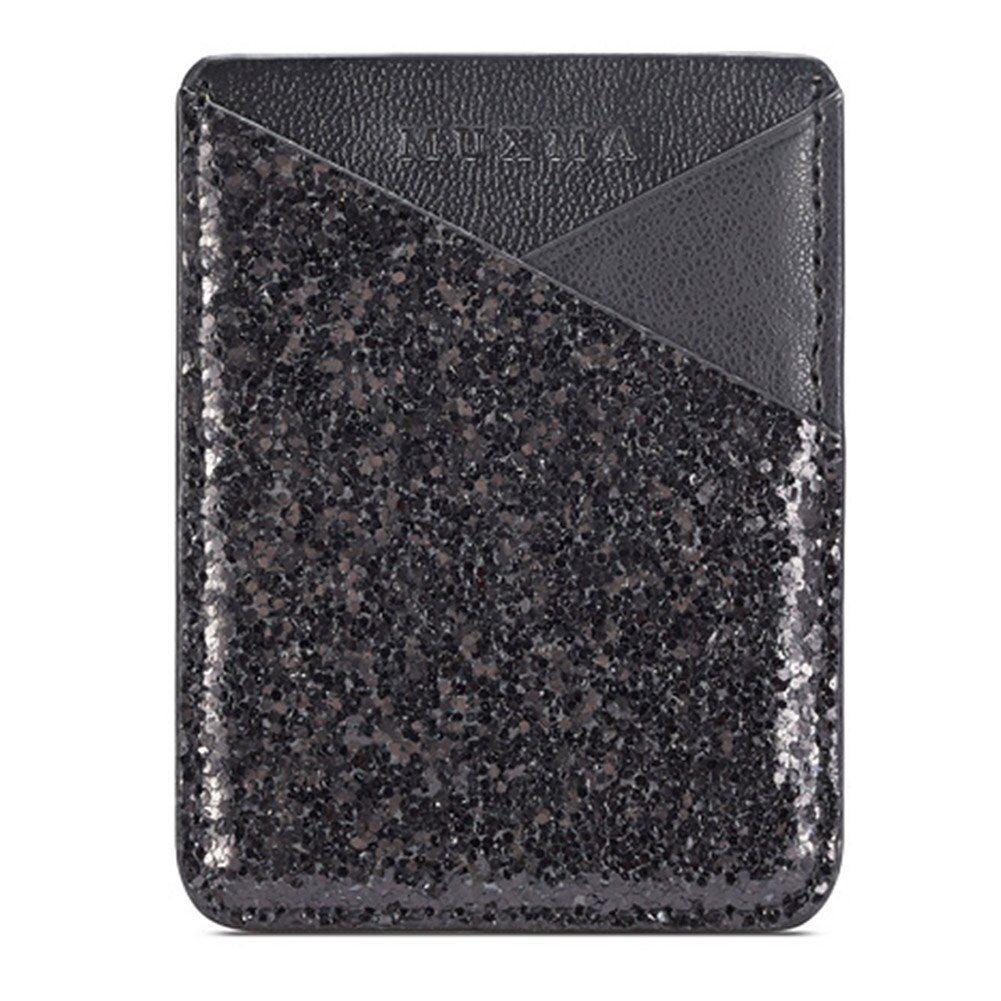 Self-adhesive Sequin Decoration Practical Purse Stick On Phone Mini Credit Pocket Card Holder Business Wallet Ultra Slim