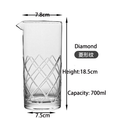 Seamless 700ml Cocktail Mixing Glass: Diamond