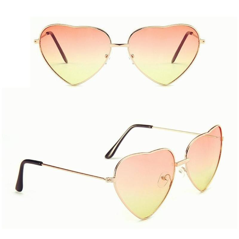 Gafas de sol Retro de Metal con forma de corazón para mujer, bonitas gafas de sol sexis con forma de amor, gafas de Vintage, accesorios de a la Gradien