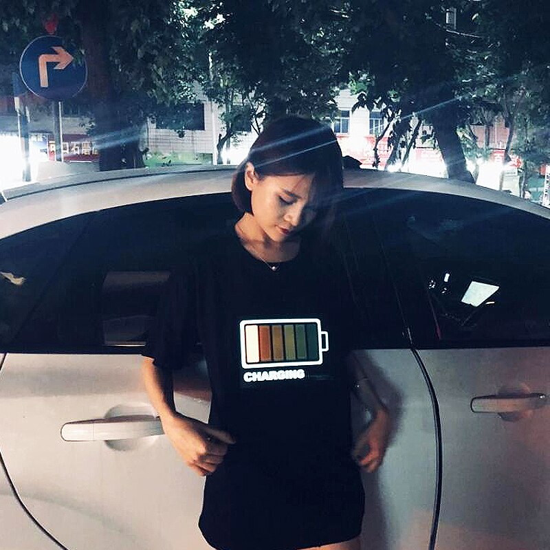 Kleding Schooltas Stickers Lichtgevende Gloeiende Speelgoed Voice-Activated Accessoires Spreken Heldere T-shirt Multi-Functie Music Control