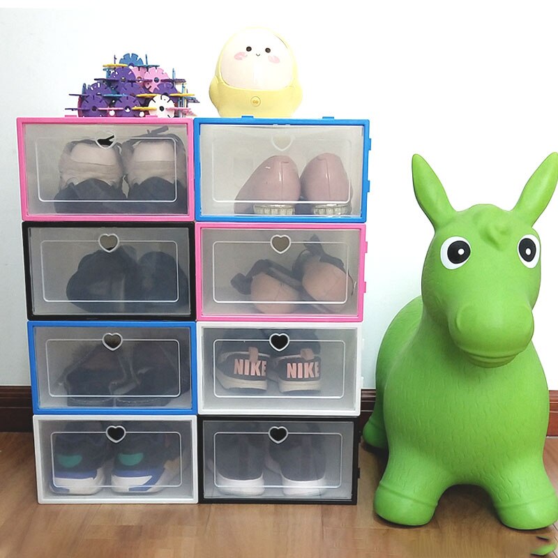 6Pcs Transparante Schoen Dozen Opslag Verdikte Stofdicht Schoenen Organizer Box Bovenop Combinatie Schoenenkast Dispaly