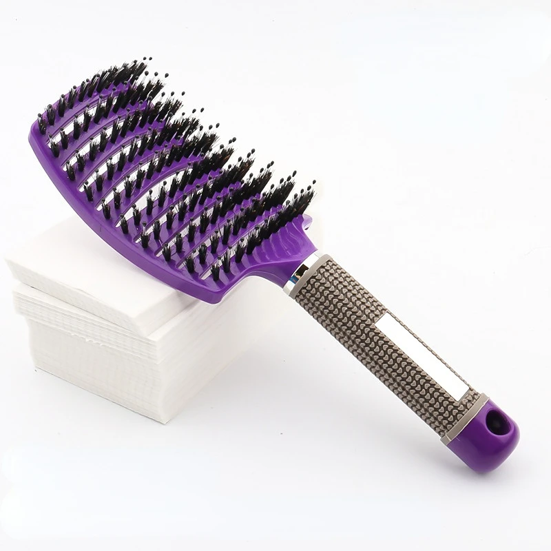 1 Uds. Cepillo de pelo Original, peine mágico para el cabello, cepillo para desenredar el cabello, peine para masaje de piojos, salón de peluquería enredado para mujeres: Beige