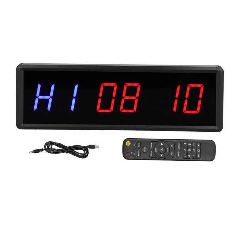 LED Interval Timer Gym Workout Count Down/Up Clock Stopwatch for Fitness Exercising LED Interval Timer