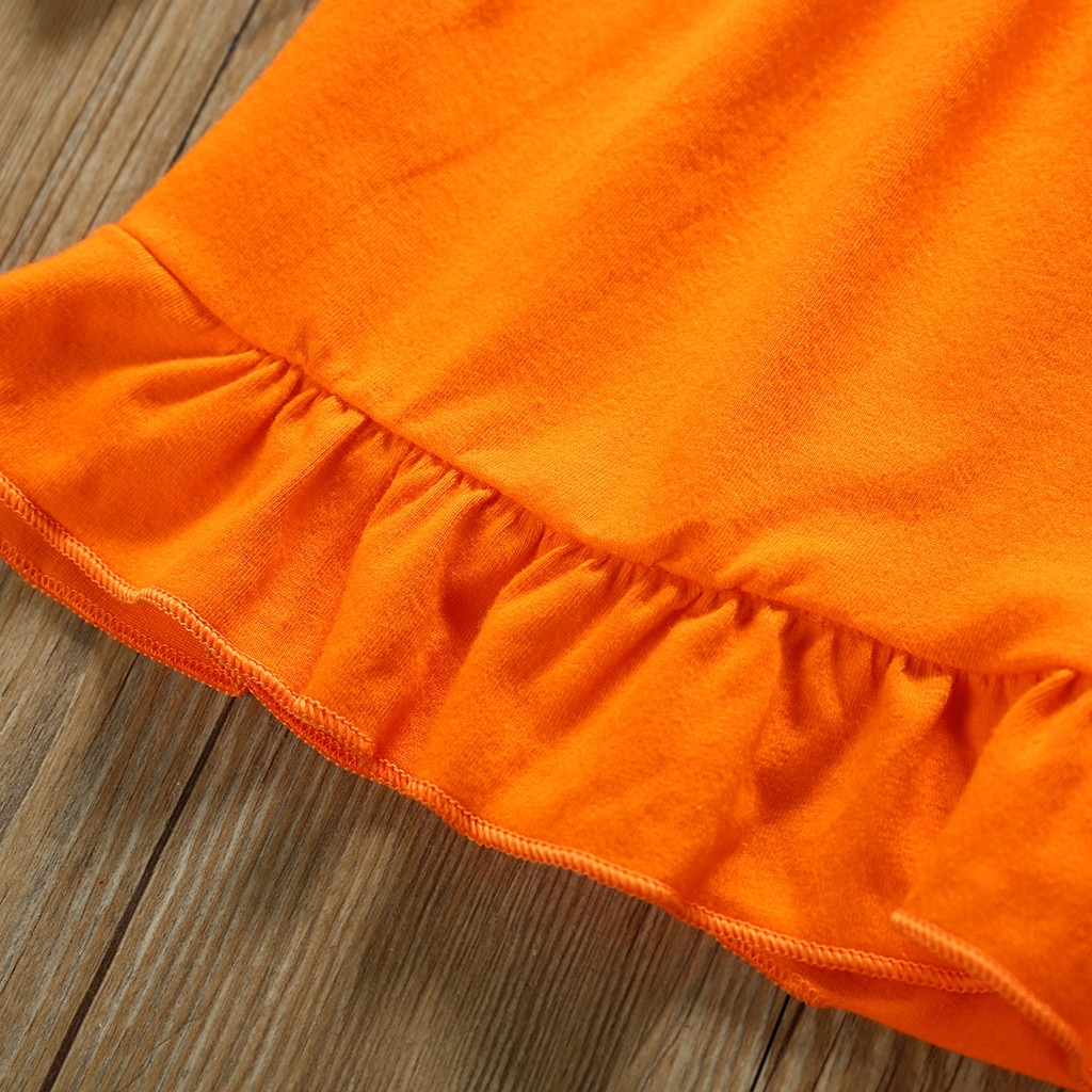 Halloween flickor kläder set 2 st småbarn barn tjejer volang klänning toppar leggings byxor tjejer höst outfits barn kläder set