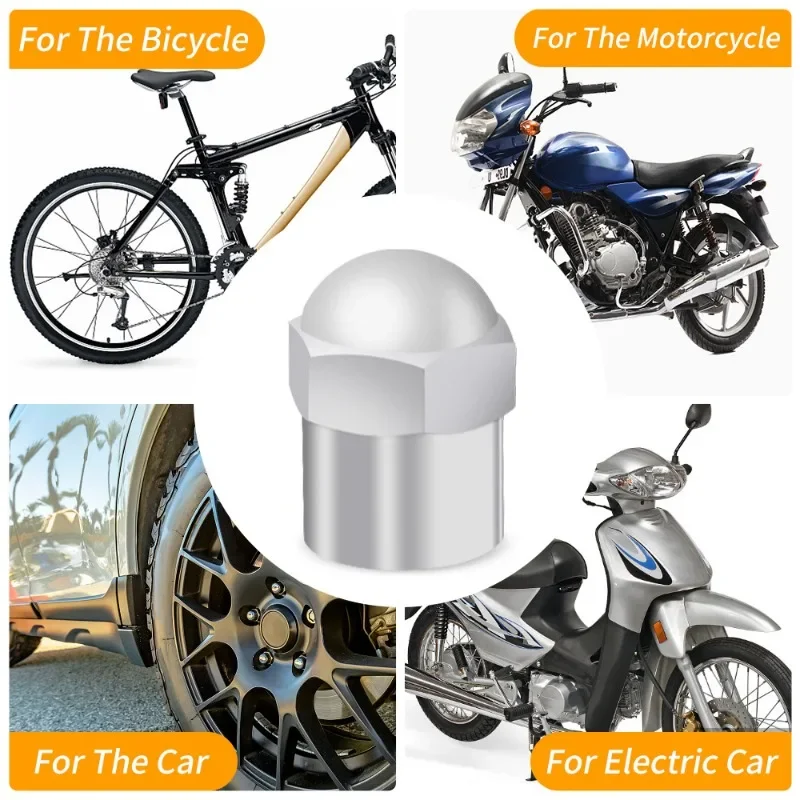 Auto Reifen Ventilkappen Silber Runde Kopf Verchromt Staubdicht Abdeckungen Autos Motorräder Fahrrad Reifen Styling Ventilkappe Zubehör