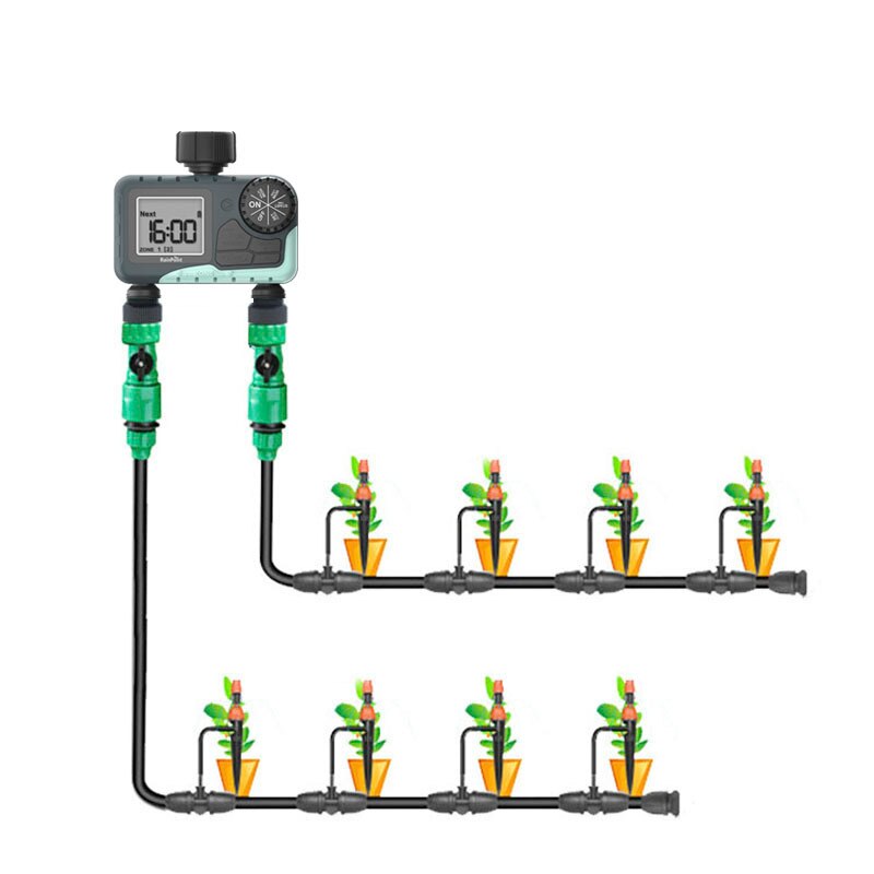Programmable Digital Water-tap Watering Timer Battery Operated Automatic Watering System Irrigation Controller With 2 Outlet