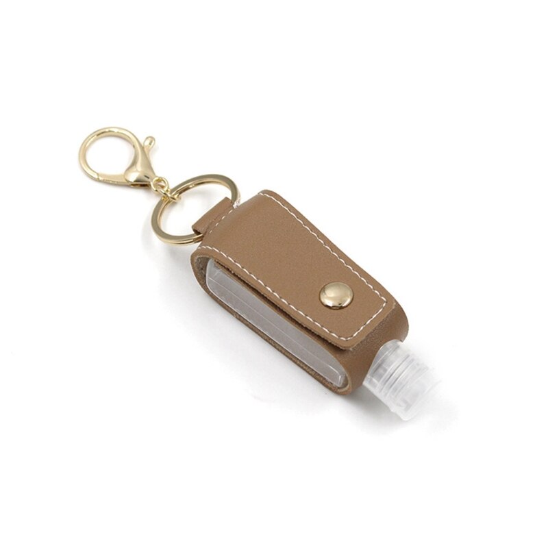 Reiseflaschen Set - Nachfüllbare Behälter - PU Leder Tasche Halter - Schlüsselanhänger - Quetschflaschen