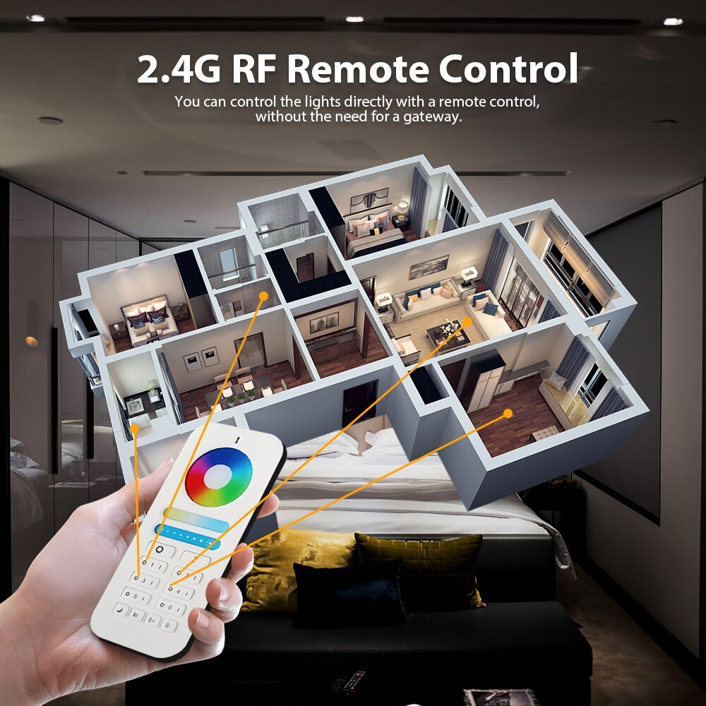 Zigbee dimmer controller plus, voor ledstrip ,dc12v/24v, slimme luidsprekers, mobiele telefoon, afstandsbediening, paneelbediening