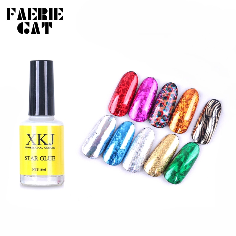 16Ml Nail Art Lijm Voor Nail Folie Sticker Transfer Tip Melkachtige Starry Papier Lijm Lijm Nail Accessoires Manicure Decoratie tool