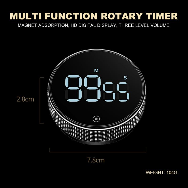Minuterie de cuisine numérique LED, chronomètre d'étude, électronique magnétique, compte à rebours, horloge, rappel mécanique, alarme, Gadget de cuisine