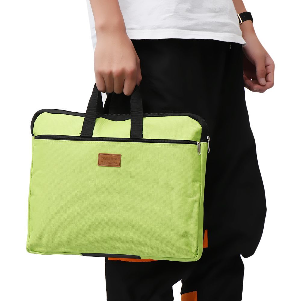 A4 Size Big Capacity Durable Double Layers Book Document Bag File Folder Holder With Handle Zipper Waterproof Canvas Handbag