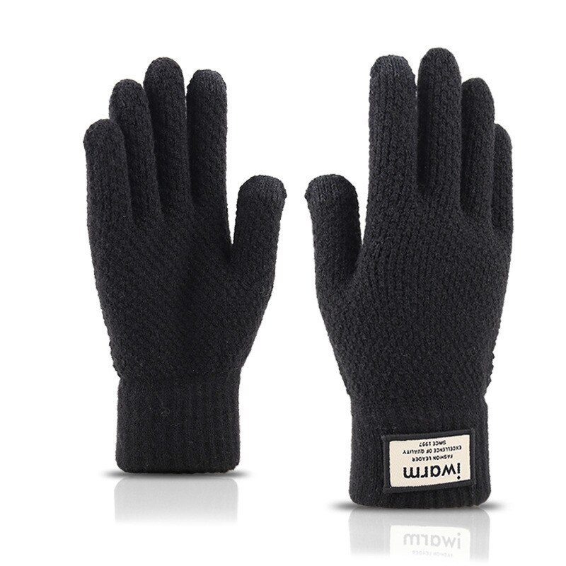 Gants tricotés pour hommes, hiver, , moufle épais et en laine et cachemire, solide, pour les affaires, automne