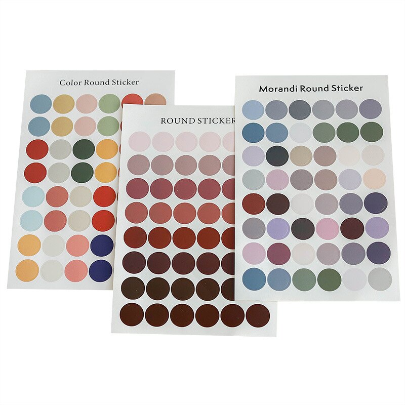 48 stuks/vel kleurrijke hartstickers kawaii ronde decoratieve stickers diy dagboekstickers dagboek scrapbooking label briefpapier tob