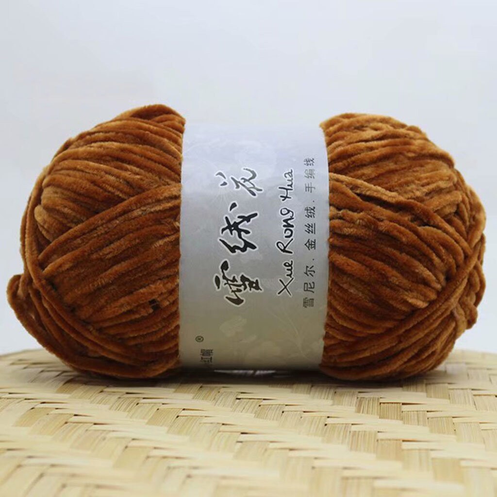 Goud Fluwelen Chenille Medium Dikke Wol Draad Diy Gehaakte Trui Sjaal Lijn Multicolor Draad Handwerk Diy Huishoudelijke Supply: L