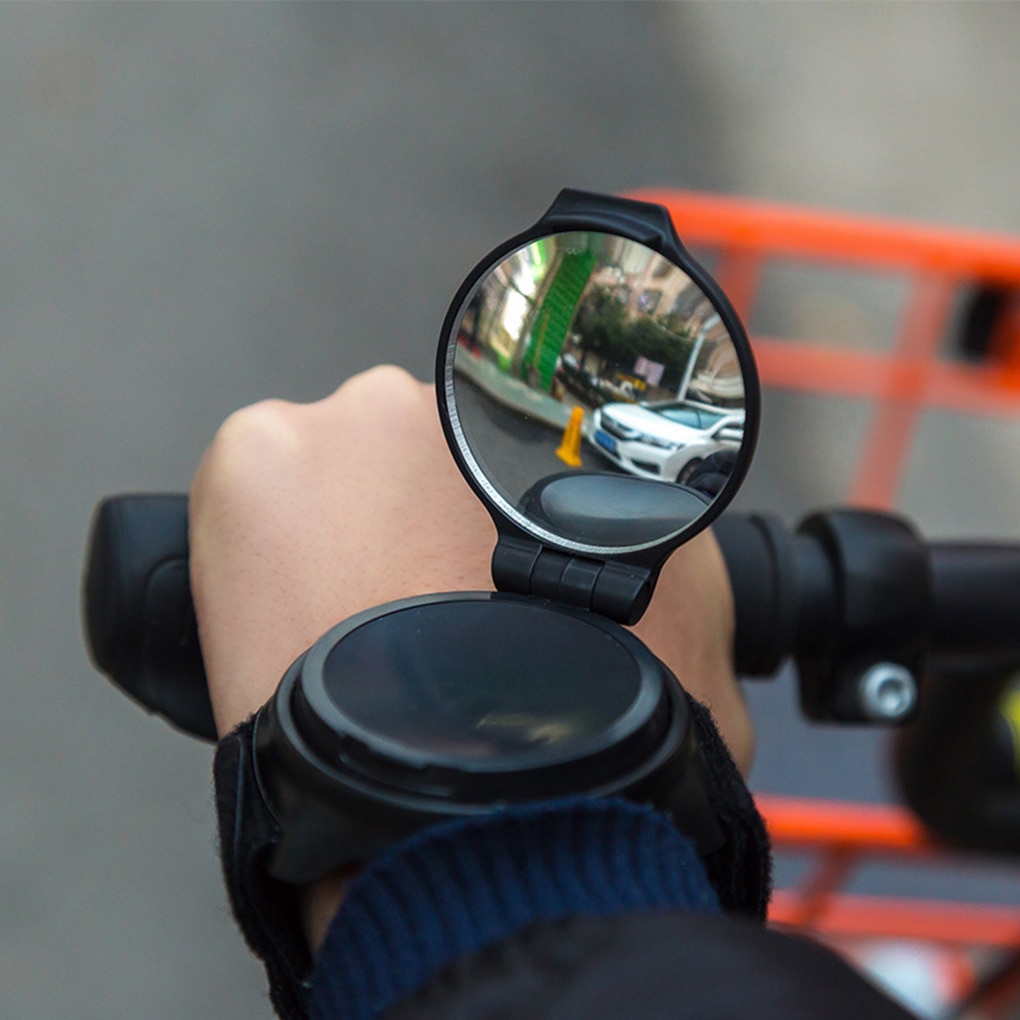 Miroir de vue arrière convexe pour vélo de route, rotatif à 360 degrés, avec bracelet réglable