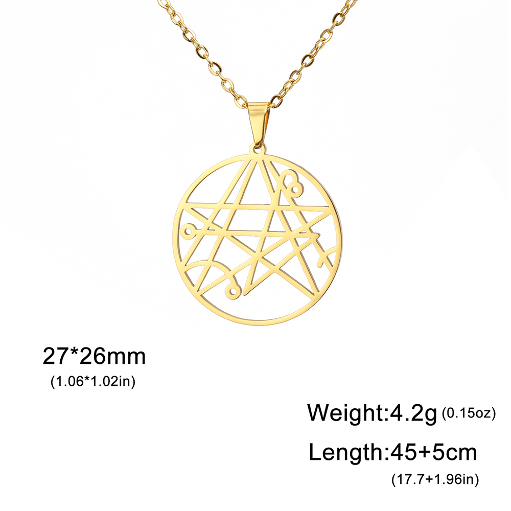 Dawapara Necronomicon Necklace Book of Dead Pendant Sigil of The Gateway Stainless Steel Talisman Jewelry