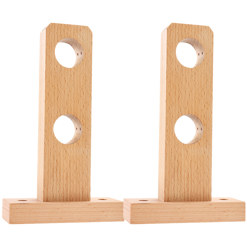 Soporte de barra de cortina de madera, soportes de barra de cortina de madera para decoración del hogar, ganchos de soporte ciego, accesorios para cortinas, 2 uds.: Blanco