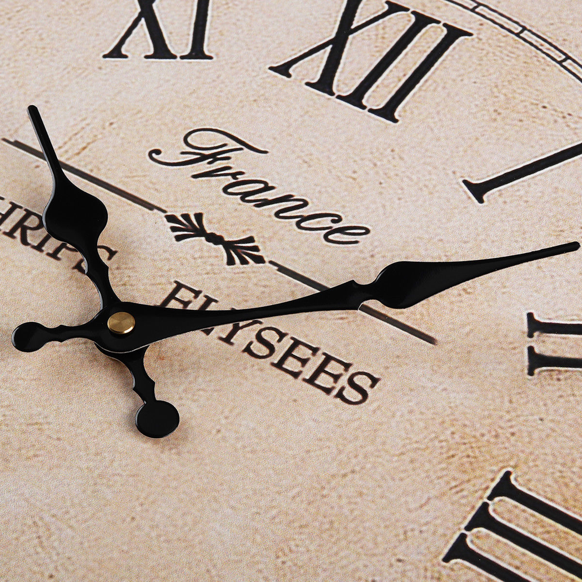 Relojes de pared grande Vintage de 40cm, reloj de pared de madera, gran arte, números romanos redondos, decoración para el jardín del hogar al aire libre (batería no incluida)