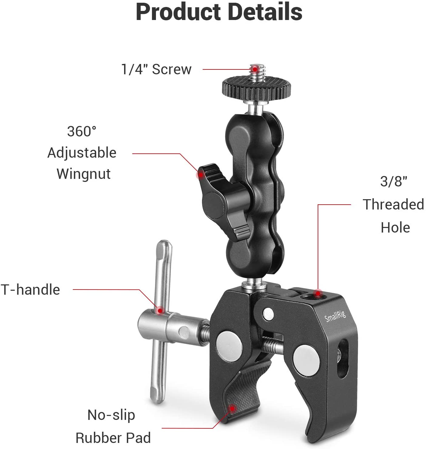 Pince multi-fonctionnelle en forme de crabe avec bras magique à rotule pour stabilisateur DJI/stabilisateur Freefly/vidéo c-stand-2164