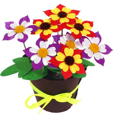 Handmade Diy Art Crafts Material Flower Pot Potted Plant Kids Creativity Handicraft Children Toy Kindergarten Learning Education: H