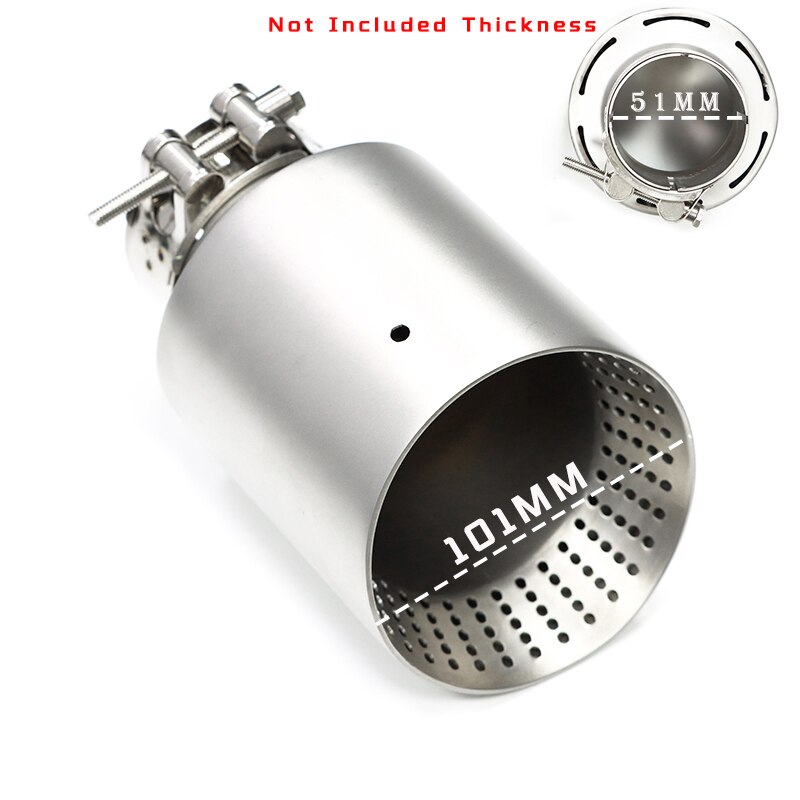 Embout de silencieux d'échappement universel GTI Golf 7 MK7, 57mm/60mm, 1 pièce, en acier inoxydable mat, pour voiture: ID51MM OD101MM
