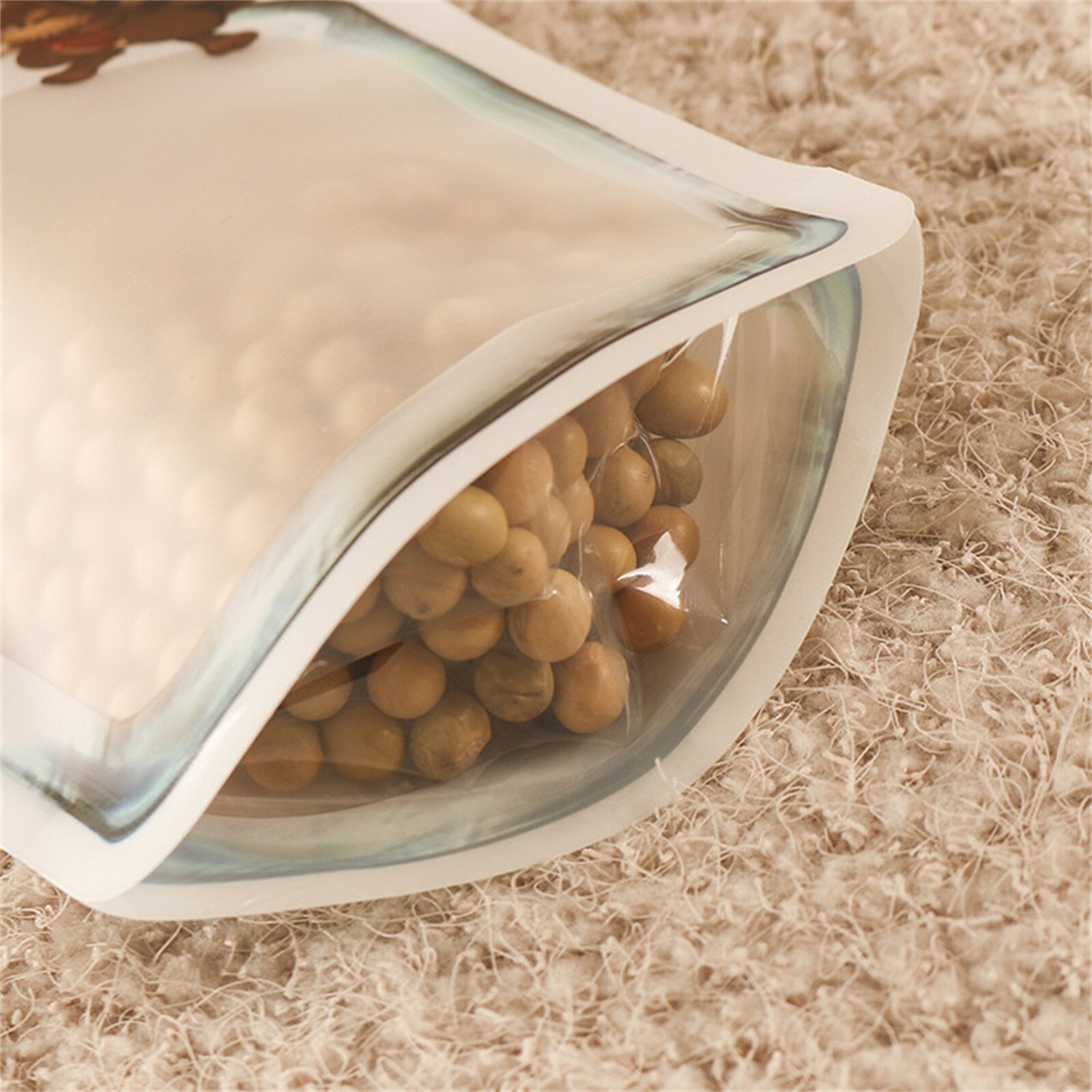 Bolsa sellada con cierre hermético para guardar aperitivos, bolsa de almacenamiento para conservar alimentos transparente, nevera reutilizable, contenedor de alimentos