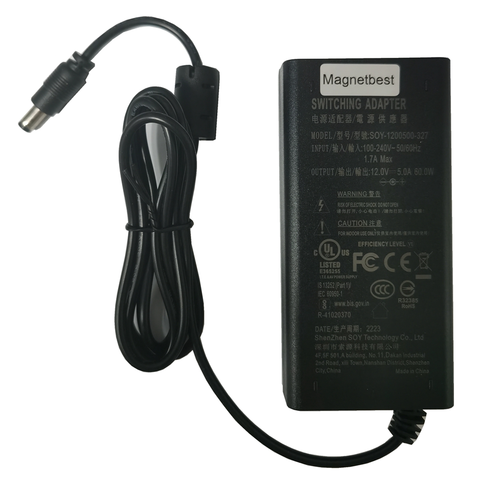 Original SOY 12V 5A 60W AC DC Adapter Charger SUN-1200500 for Msi OPTIX AG32CQ MAG27CQ MAG271R MONITOR AG32C D16HS2TB LHV221600: WHITE
