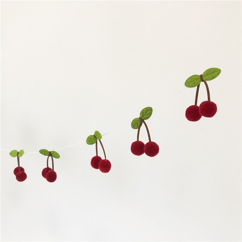 Artesanal padrão de cereja decoração do quarto bebê crianças tenda quarto decoração acessório pendurado na parede pingente para cama do bebê pára-choques