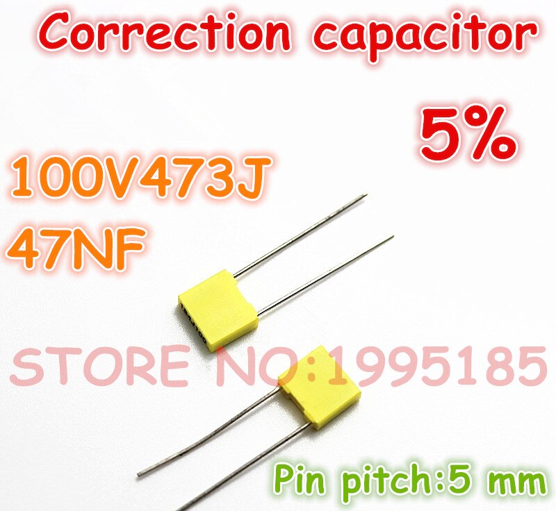 10 stks/partij correctie Condensator 100V473J 47NJ100 47NF 5% Gemetalliseerde polyester film condensator Pin pitch 5mm