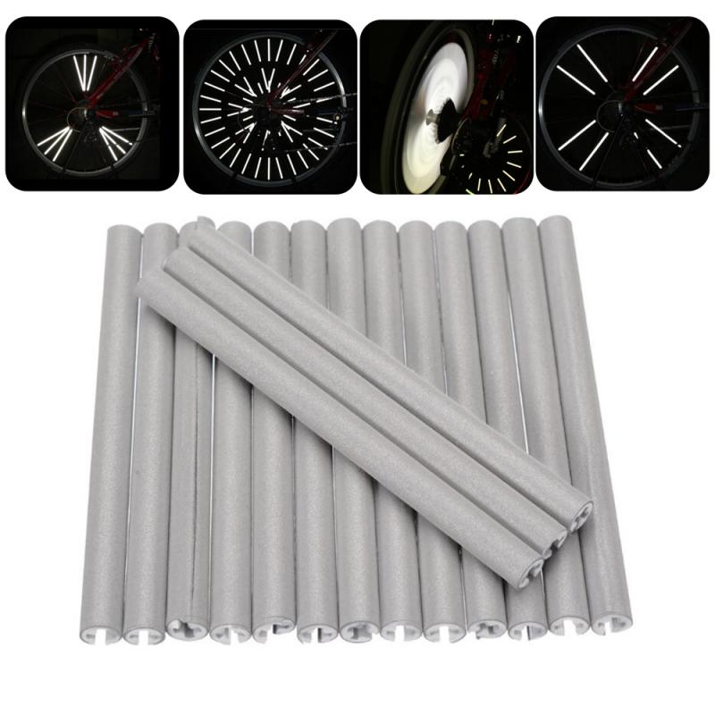 12pcs Bicycle Spoke Reflective Stripe Bike Spokes Reflector Light Steel Wire Lamp Warning Tape Cycling Accessories