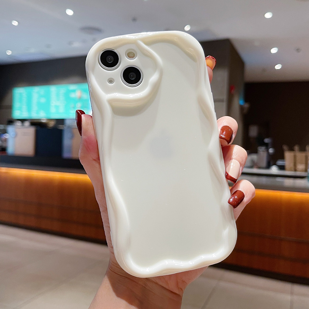 Clear Oval Curly Wave Bumper Phone Cases For iPhone 17 Pro Max Case iPhone 16 17 Air 15 14 13 12 11 Pro Max XR XS Max Back Cover: ABS / black