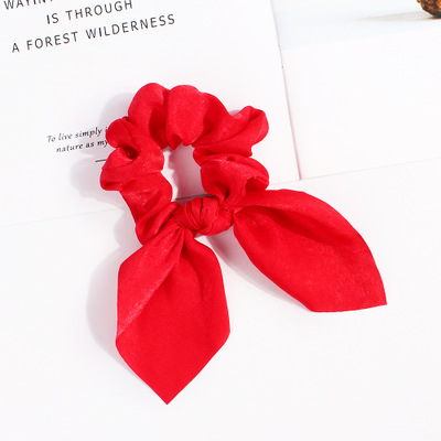 Neue Feste farbe Haarband Mädchen/Frauen Hase Ohr Knoten Bogen Haar Bands Kaninchen Ohr Haar krawatte Pferdeschwanz Haar zubehör