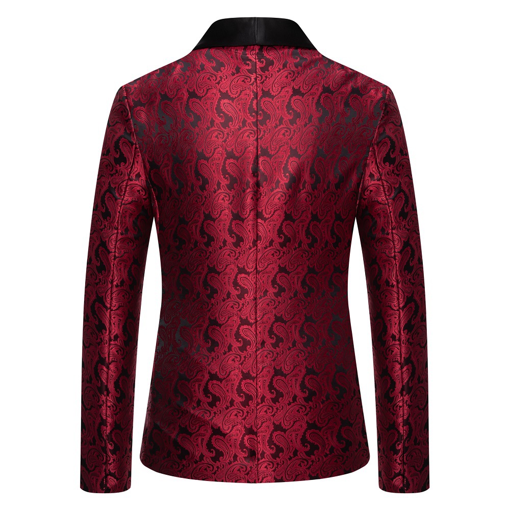 Blazer rojo con flores de anacardo para hombre, chaqueta de vestido de de boda, chaquetas de marcas blancas, azules y negras, S M L XL XXL