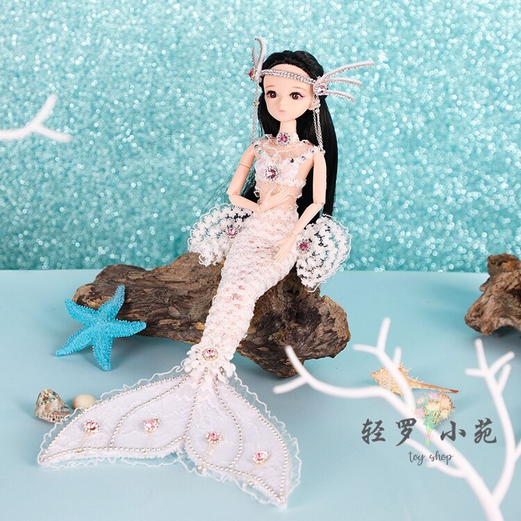 30cm havfrue dukker kinesisk kostume dukke gammel stil jakkesæt hanfu dukke prinsesse legetøj vinyl 12 led retro dukker  zh096: Farve 8