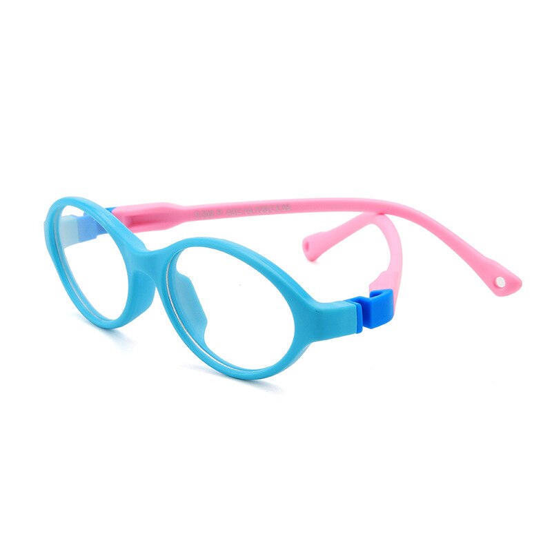 AIMISUV Unisex TR90 Flexible ultraligero montura gafas infantiles Rosa óptico silicona transparente gafas de los niños UV400: C13Blue Pink