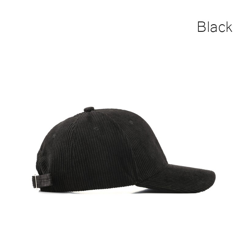 Sleckton Corduroy Baseball Cap Voor Vrouwen En Mannen Mode Snapback Hoed Casual Herfst Outdoor Sport Hoeden Meisjes Caps Unisex Gorras: Black