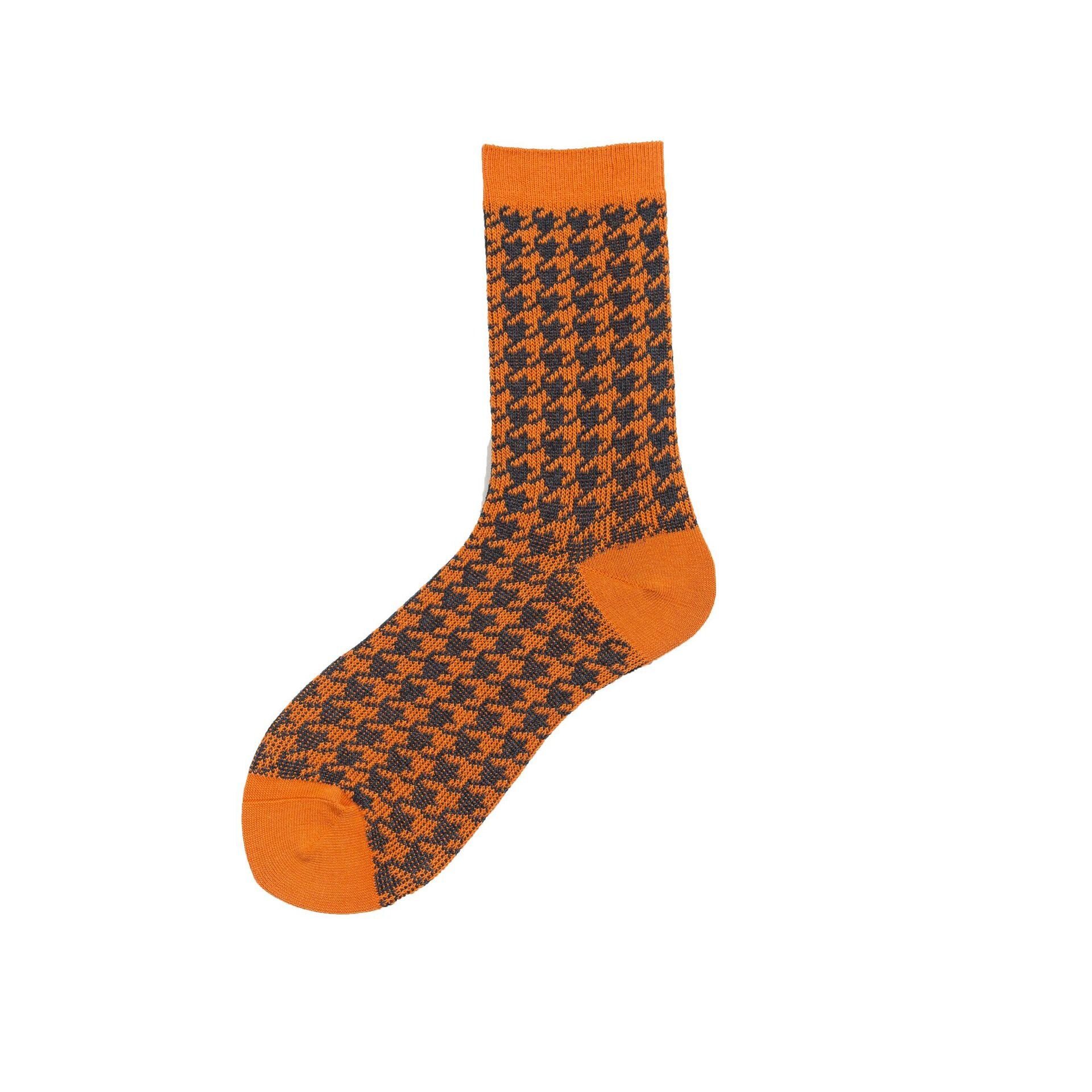 1 par besättningsstrumpor medellånga unisex roliga söta strumpor coola casual street wear rutigt retro brittisk stil strumpor roliga: 7