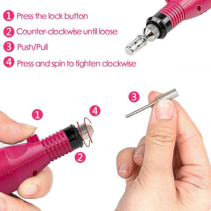 1Set Elektrische Nagel Boormachine Pen Apparaat Voor Manicure Frezen Elektrische Nail Sander Pedicure Manicure Gereedschap Kit